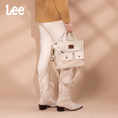 LEE53-001   LEE  Waxed Canvas Tote/Crossbody