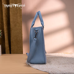 TR192-8368  Trinity Ranch Floral Tooled Collection Tote/Crossbody-Jean