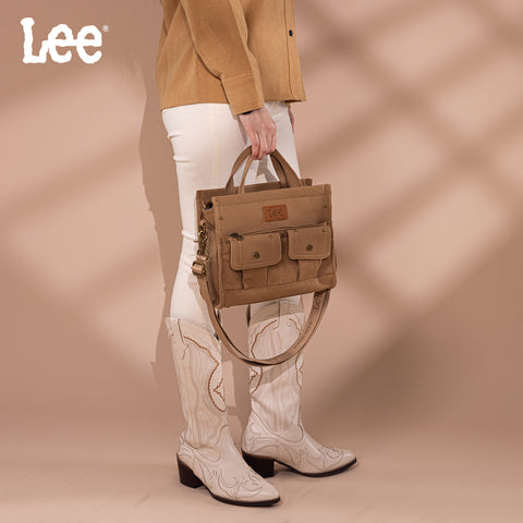 LEE53-001   LEE  Waxed Canvas Tote/Crossbody