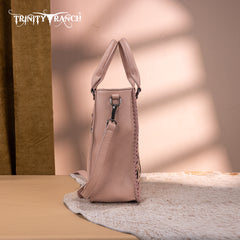 TR192-8368  Trinity Ranch Floral Tooled Collection Tote/Crossbody- Pink