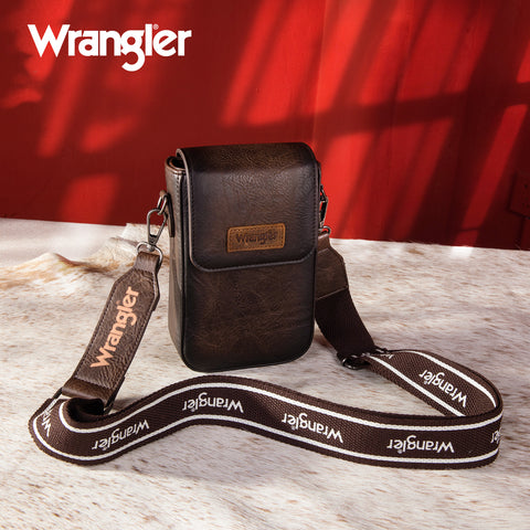 WG118-204  Wrangler Crossbody Cell Phone Purse With Back Card Slots  - Coffee