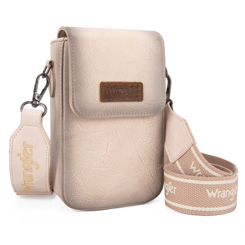 WG118-204  Wrangler Crossbody Cell Phone Purse With Back Card Slots - Tan