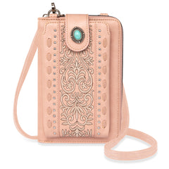 PHD-109 American Bling Embroidered Collection Phone Wallet/Crossbody - Pink