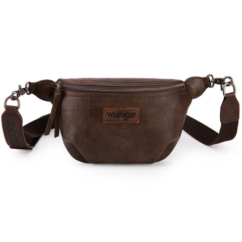 WG82-194  Wrangler Fanny Pack Belt Bag Sling Bag - Coffee
