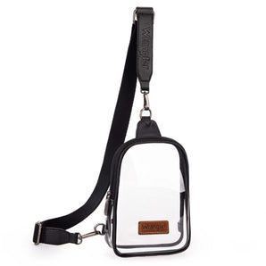 WG87-226 Wrangler Clear Sling Bag/Crossbody/Chest Bag - Black