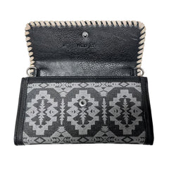WG2212-C012  Wrangler Southwestern Print  Wallet/Wristlet/Crossbody Bag - Black