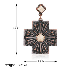 RCE-1116  Rustic Couture's  Cross Shape Earring