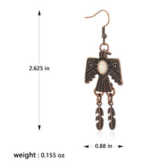 RCE-1115  Rustic Couture's  Thunderbird Earrings Feathers Dangles