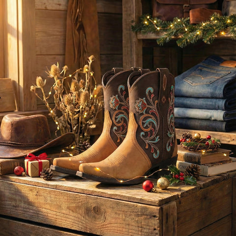 MWB6013  Montana West Women's Western Embroidered Cowgirl Boots - Full Grain Leather, Snip Toe