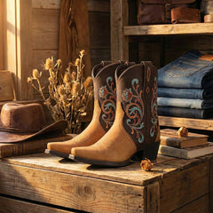 MWB6013  Montana West Women's Western Embroidered Cowgirl Boots - Full Grain Leather, Snip Toe