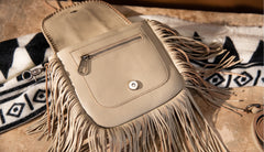 MWR-054 Montana West Genuine Leather Hair-On Cowhide Fringe Bohemian Crossbody-Tan