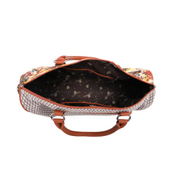 ABDF-1005BR (ABA-1005BR)  Montana West Rodeo Cowboy Print Canvas Weekender Bag