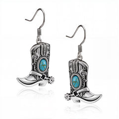 WGE-2000S  Wrangler Boot Drop Earrings - Turquoise