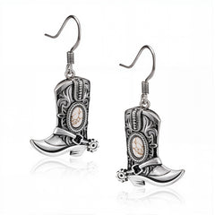 WGE-2000S  Wrangler Boot Drop Earrings - White
