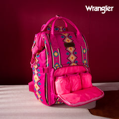 WG2204-9110   Wrangler Aztec Printed Callie Backpack - Hot Pink