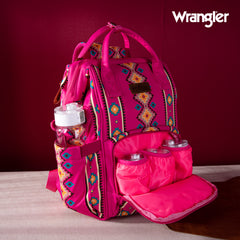 WG2204-9110   Wrangler Aztec Printed Callie Backpack - Hot Pink