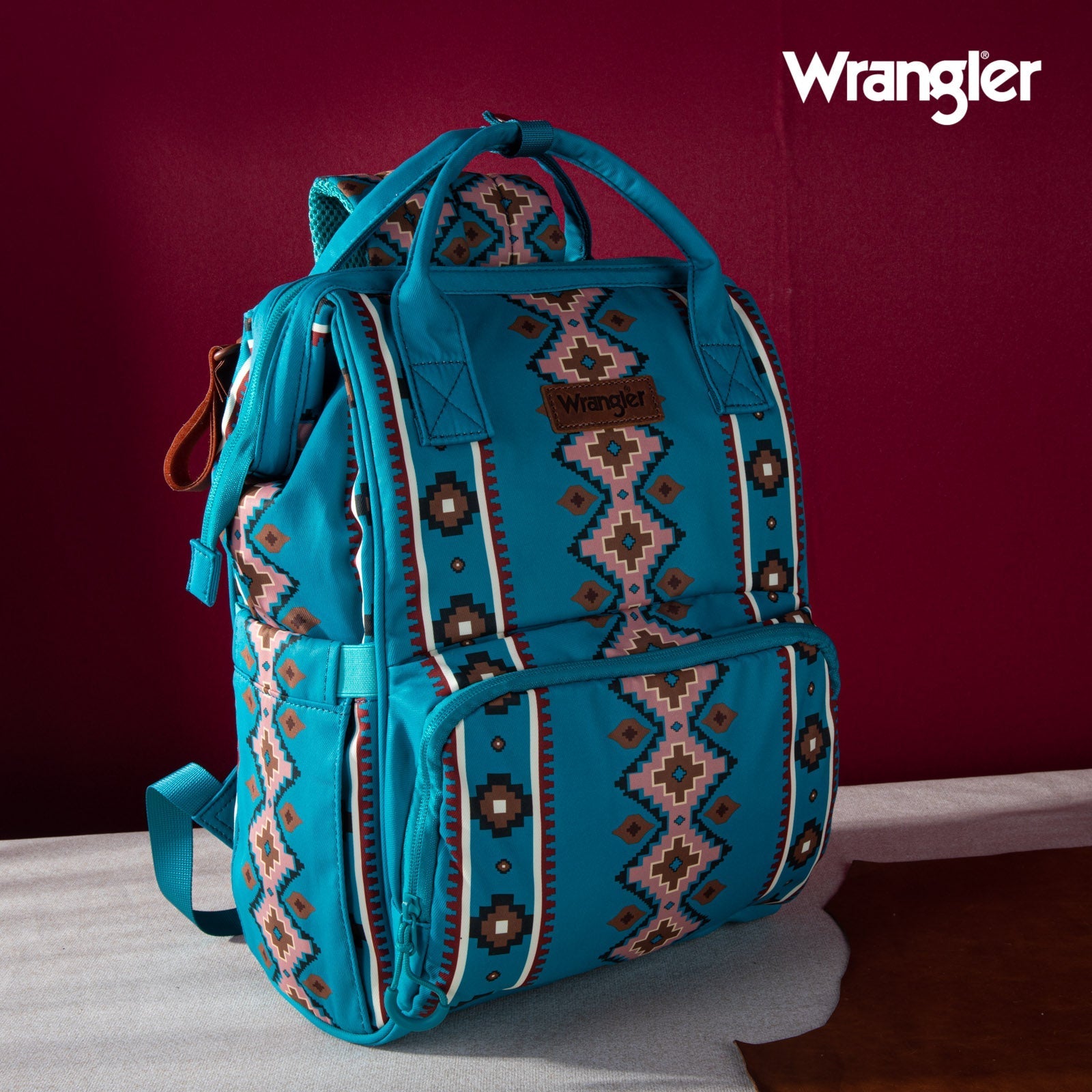 WG2204-9110 Wrangler Aztec Printed Callie Backpack Turquoise
