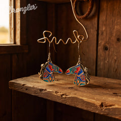 WGE-2001G  Wrangler Horse Head Drop Earrings - Multi