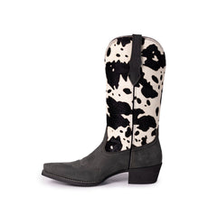 MWB6001  Montana West Women's Western Cow Print Cowgirl Boots - Full Grain Leather, Snip Toe