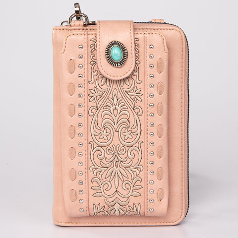 PHD-109 American Bling Embroidered Collection Phone Wallet/Crossbody - Pink