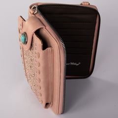 PHD-109 American Bling Embroidered Collection Phone Wallet/Crossbody - Pink