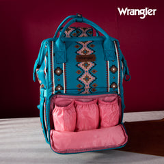 WG2204-9110  Wrangler Aztec Printed Callie Backpack - Turquoise