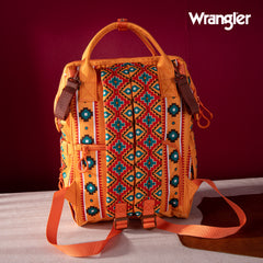 WG2204-9110  Wrangler Aztec Printed Callie Backpack - Mustard