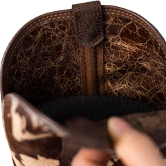 MWB6003  Montana West Women's Western Cow Print Cowgirl Boots - Full Grain Leather, Snip Toe