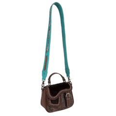 PST-1007  Montana West Western Guitar Style Embroidered Feathers Crossbody Strap