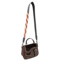 PST-1008  Montana West Western Guitar Style Vintage American Flag Color Crossbody Strap