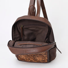 A&A-1045 Montana West Genuine Oily Calf Leather Hand Tooled Collection Backpack