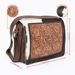 A&A-1097 Montana West Hair On Leather Messenger Bag/ Laptop Briefcase