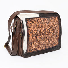 A&A-1097 Montana West Hair On Leather Messenger Bag/ Laptop Briefcase