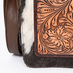 A&A-1097 Montana West Hair On Leather Messenger Bag/ Laptop Briefcase