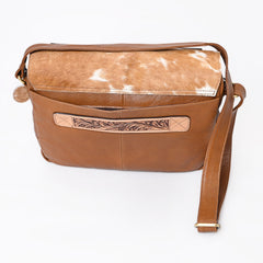 A&A-1097 Montana West Hair On Leather Messenger Bag/ Laptop Briefcase