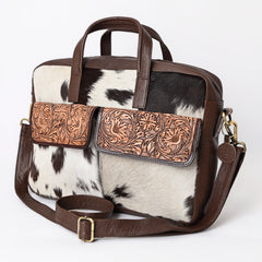 A&A-1099  Montana West 100% Genuine Hair On Leather Messenger Bag/ Laptop Briefcase