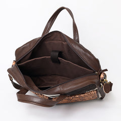 A&A-1099  Montana West 100% Genuine Hair On Leather Messenger Bag/ Laptop Briefcase