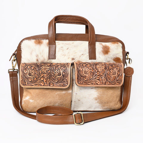 A&A-1099  Montana West 100% Genuine Hair On Leather Messenger Bag/ Laptop Briefcase