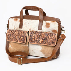 A&A-1099  Montana West 100% Genuine Hair On Leather Messenger Bag/ Laptop Briefcase