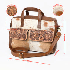 A&A-1099  Montana West 100% Genuine Hair On Leather Messenger Bag/ Laptop Briefcase