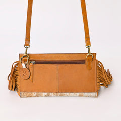 A&A-846A  Montana West Tooled Leather Hair-On Cowhide Fringe Crossbody