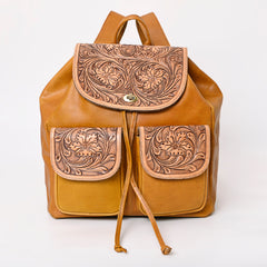A&A-875  Montana West Genuine Oily Calf Leather Hand Tooled Collection Backpack