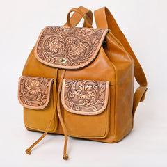A&A-875  Montana West Genuine Oily Calf Leather Hand Tooled Collection Backpack