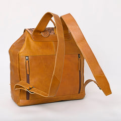 A&A-875  Montana West Genuine Oily Calf Leather Hand Tooled Collection Backpack