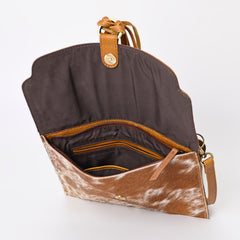 A&A-900 Montana West Hand Tooled Leather Hair-On Fringe Crossbody