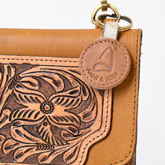 A&A-900 Montana West Hand Tooled Leather Hair-On Fringe Crossbody