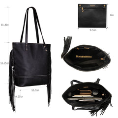 MWC-067 Montana West Fringe Tote Bag with Wallet