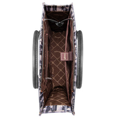 WG2203-8119 Wrangler Southwestern Pattern Dual Sided Print Canvas Wide Tote Black