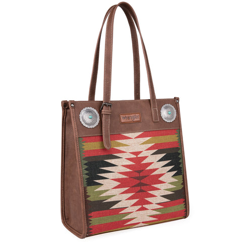 WG52-G8317 Wrangler Aztec Concealed Carry Tote - Brown
