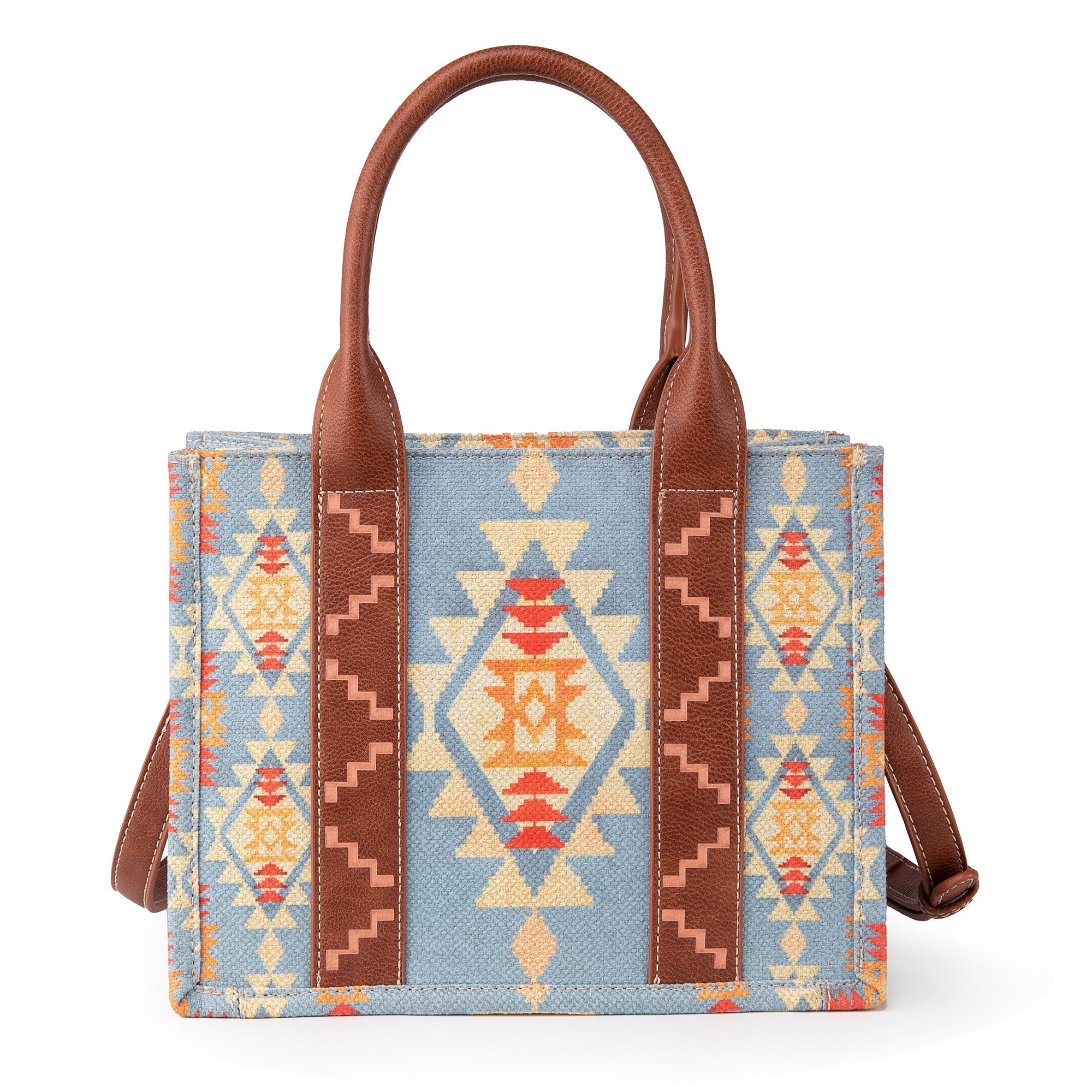 WG2202-8120S Wrangler Southwestern Print Small Canvas Tote/Crossbody ...